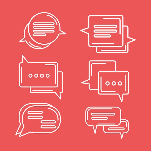 Vector six chat icons