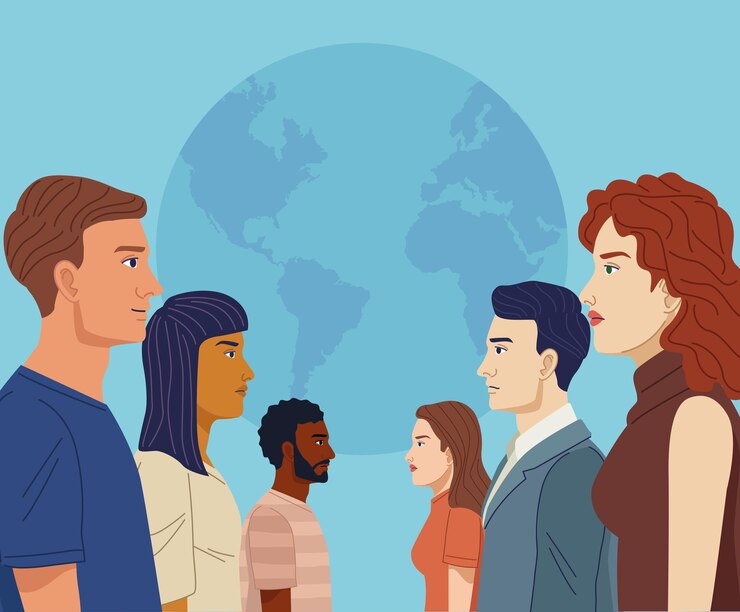 Vector six diversity people