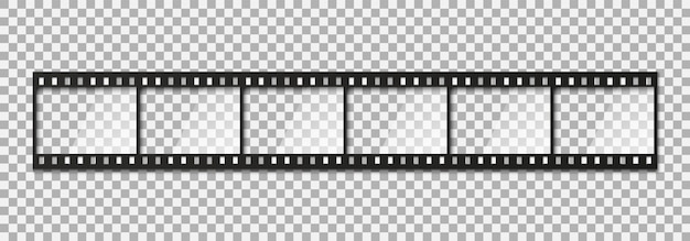 Vector six frames of classical 35 mm film strip.