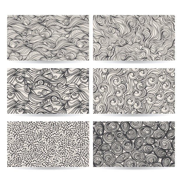 Vector six gray patterns