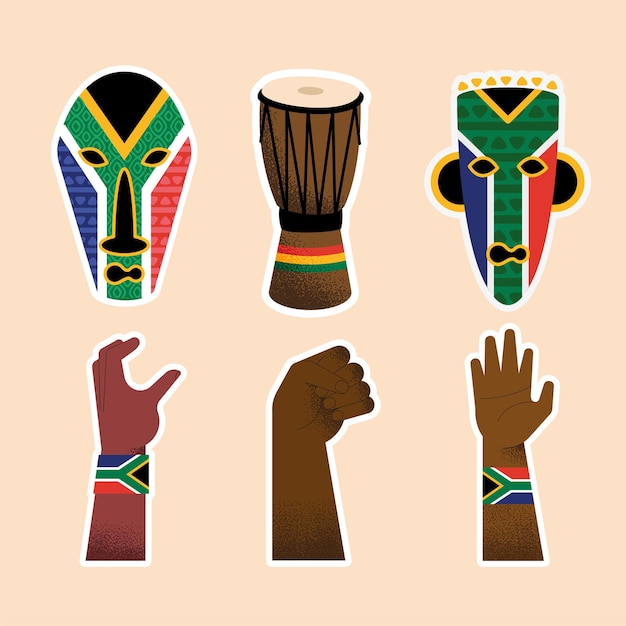 Six heritage day set icons