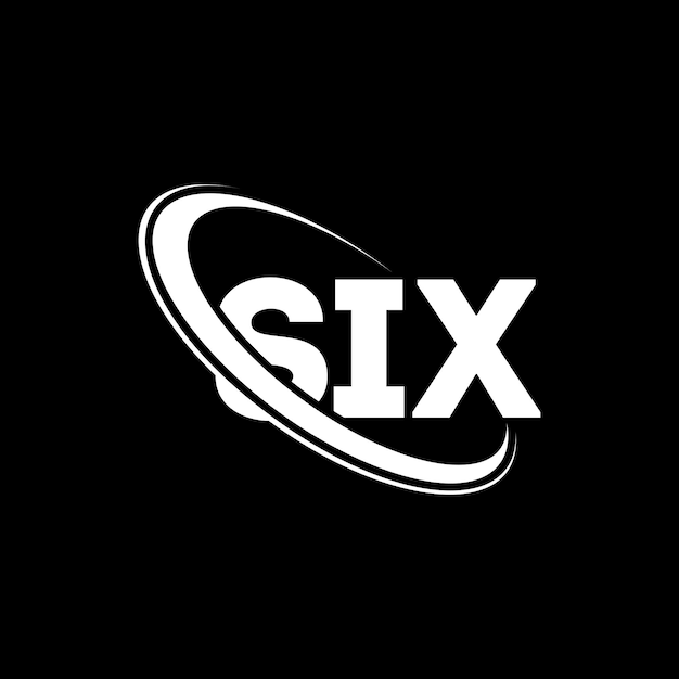 벡터 six 로고 six 글자 six 글자의 로고 디자인 이니셜 six 로그는 원과 대문자 모노그램 로고 sx 기술 비즈니스 및 부동산 브랜드를 위한 타이포그래피