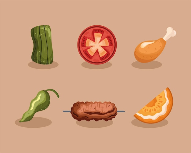 Six muslim food icons