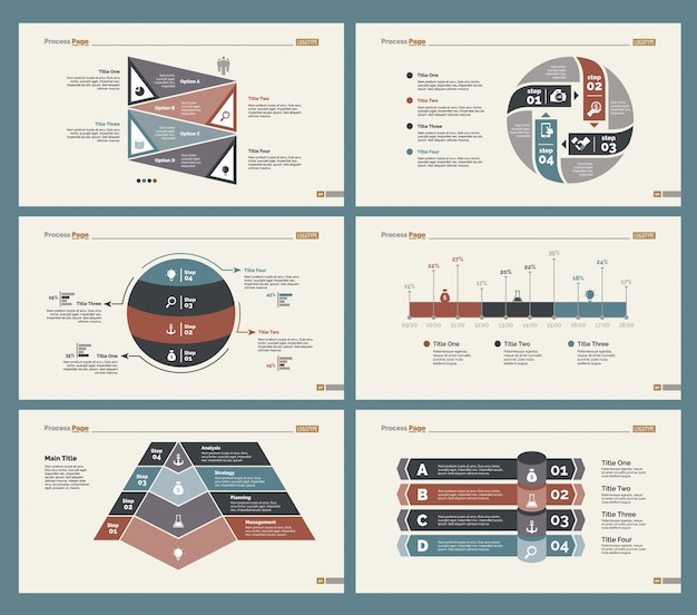 Six planning diagrams slide templates set