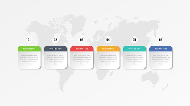 Six point simple infographic element business process