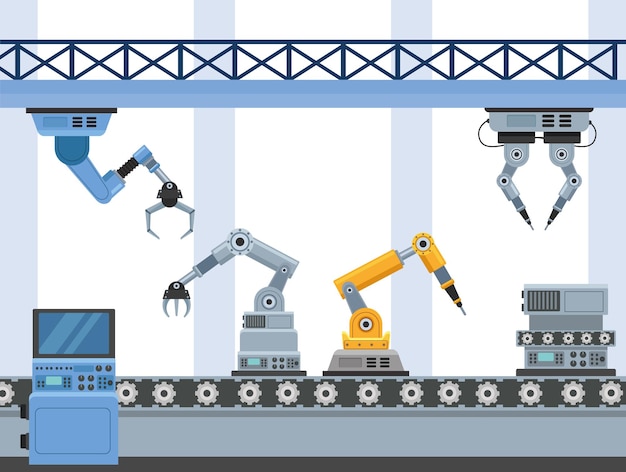 Vector six production machines scene