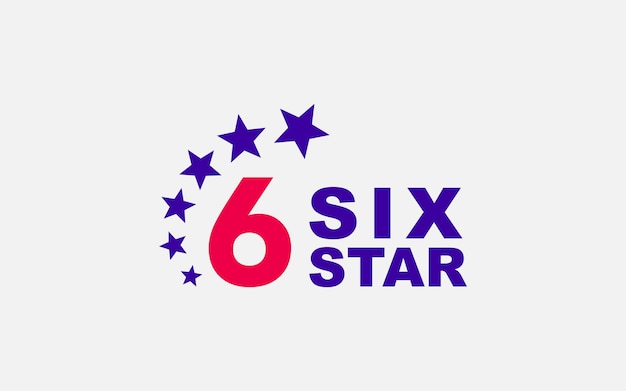 Six star with number logo design concept, usable for anniversary logo, company etc