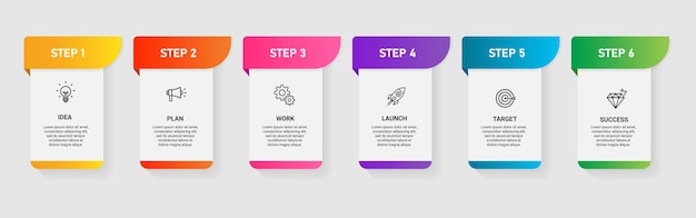 Six steps business infographic template