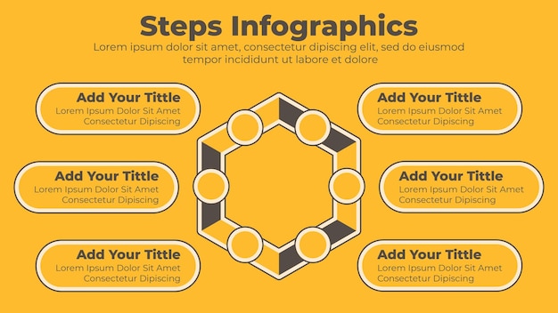 Modello di infografica aziendale in sei passaggi