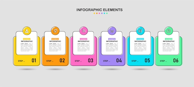 Infografica aziendale in sei passaggi.