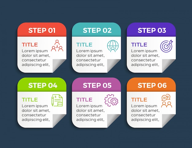 Six steps infographic 