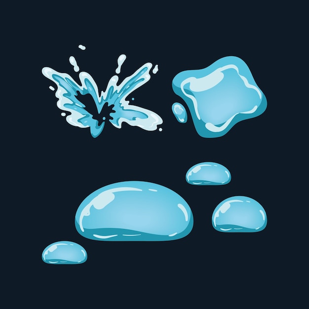 Six water clear icons