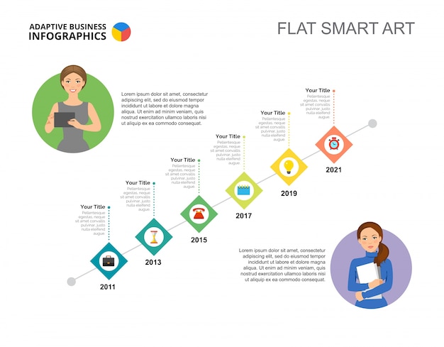Six years timeline slide template
