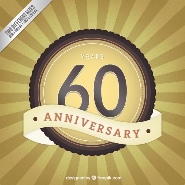 Vector sixty anniversary vintage badge