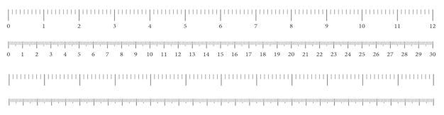 Vector size indicators measuring tool ruler scale precision measurement of ruler scale centimeters and i