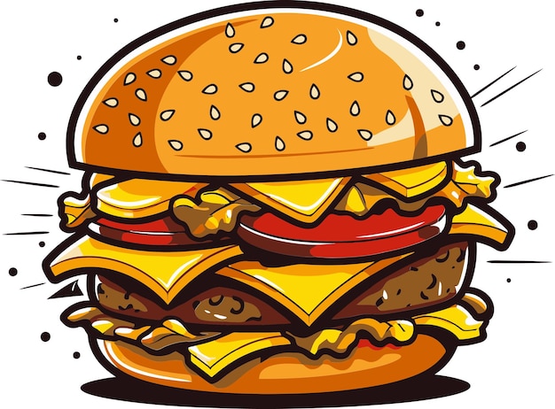 Sizzling Burger Vector ontwerpt Vectorized Burger Icon Set