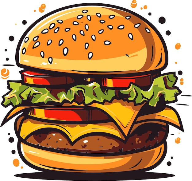 Sizzling Burger Vector Pack Vectorized Burger Iconic Vault (시즐링 버거 터 )