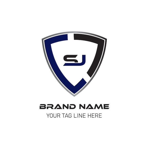 Vettore progettazione del logo sj brand letter