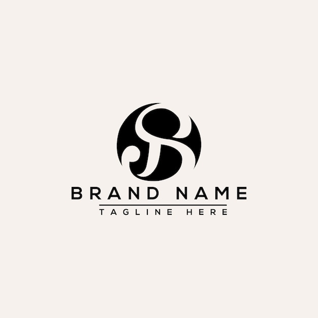 Sj logo design template vector graphic branding element