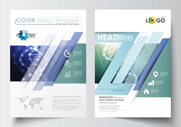 Sjablonen voor brochure, tijdschrift, flyer, boekje. omslag ontwerpsjabloon in a4-formaat.