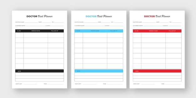 Sjablonen voor doktersschemaplanner en plannersjablonen