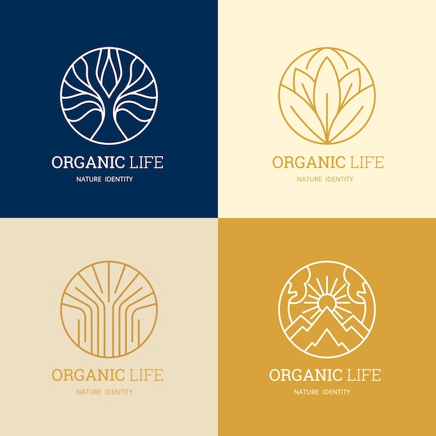 Sjablonen voor natuur en biologische logo's