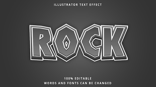 Sjabloon 3d teksteffect rockstijl
