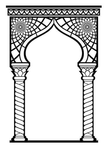 Vector sjabloon arabisch frame van het lasersnijden