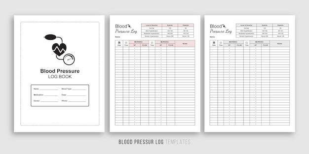 Vector sjabloon bloeddruklogboek