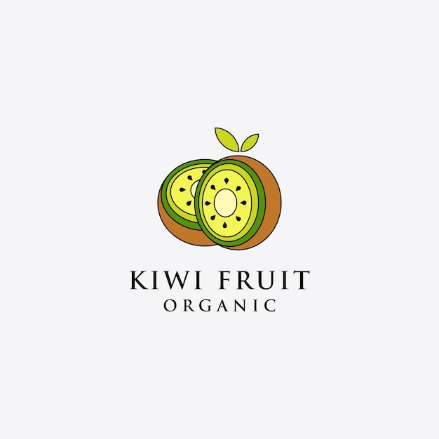 Sjabloon creatief en leuk kiwi fruit logo vector