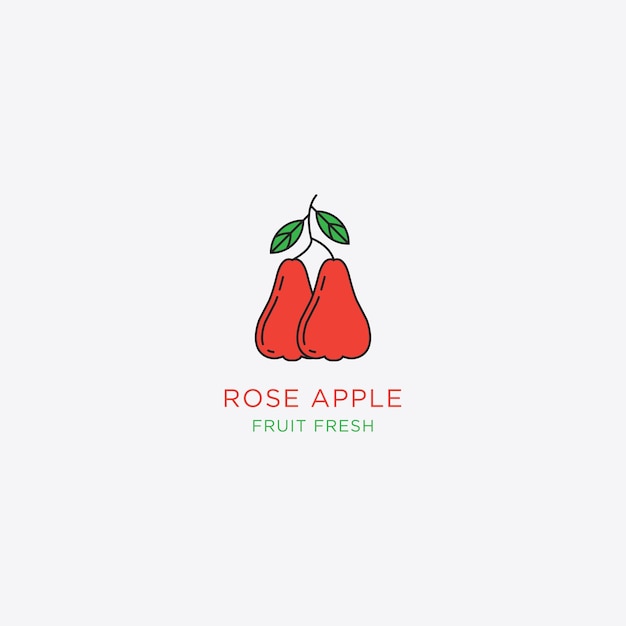 Vector sjabloon creatief en leuk rose apple fruit logo vector