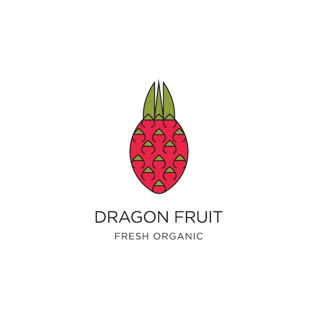 Sjabloon Dragon fruit-pictogram in vlakke stijl Geïsoleerd object Dragon fruit-logo