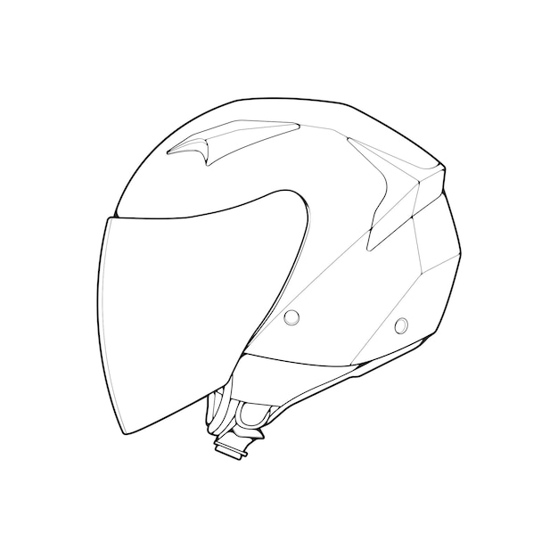 Sjabloon helm halve gezichtslijn kunsthelm vectorillustratie lijnkunst vectorhelm vector