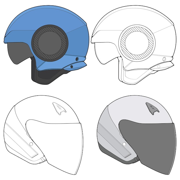 Sjabloon helm illustratie lijn Kunst helm Vector illustratie Lijn kunst vector helm Vector