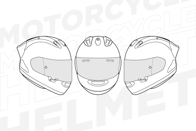 Sjabloon helm volledige gezichtslijn Kunsthelm Vectorillustratie Lijnkunst vectorhelm Vector