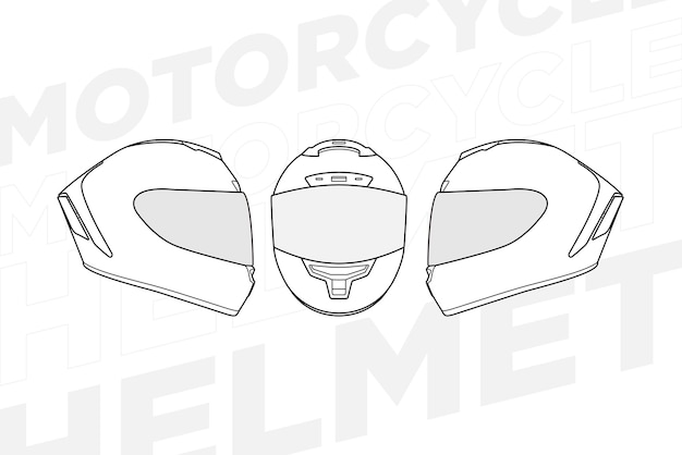 Sjabloon helm volledige gezichtslijn Kunsthelm Vectorillustratie Lijnkunst vectorhelm Vector