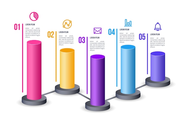 Vector sjabloon infographic 3d-balken