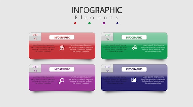 Sjabloon infographic elementontwerp met 6 stappen