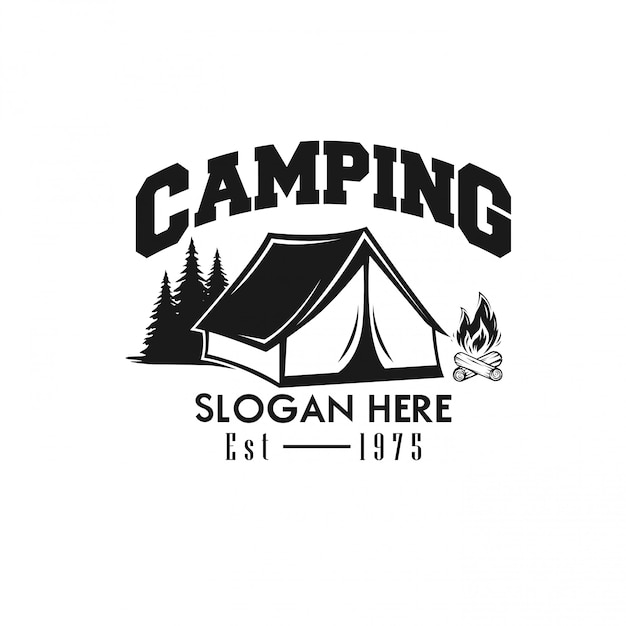 Vector sjabloon logo camping vectorillustratie