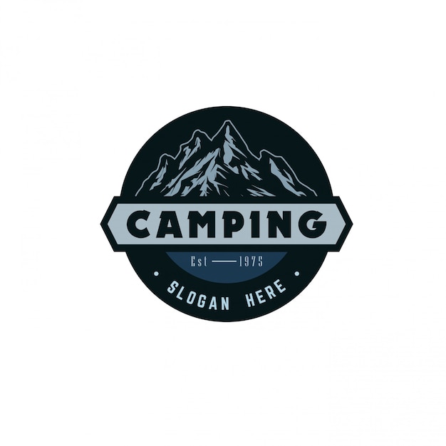 Sjabloon logo camping vectorillustratie