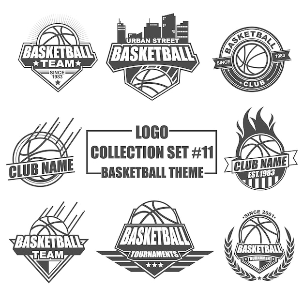 Sjabloon logo verzameling ingesteld voor basketbal sport