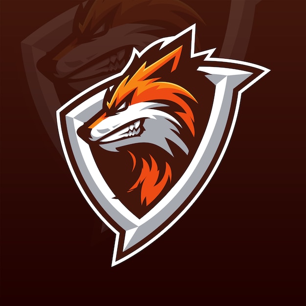 Sjabloon met logo van fox e-sports team