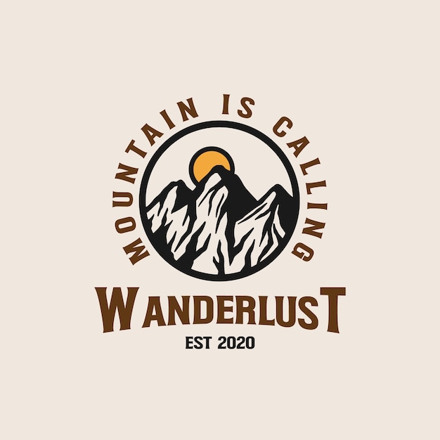 Sjabloon met Logo voor Adventure Mountain Badge