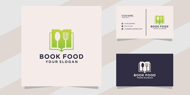 Sjabloon met logo voor eten boeken