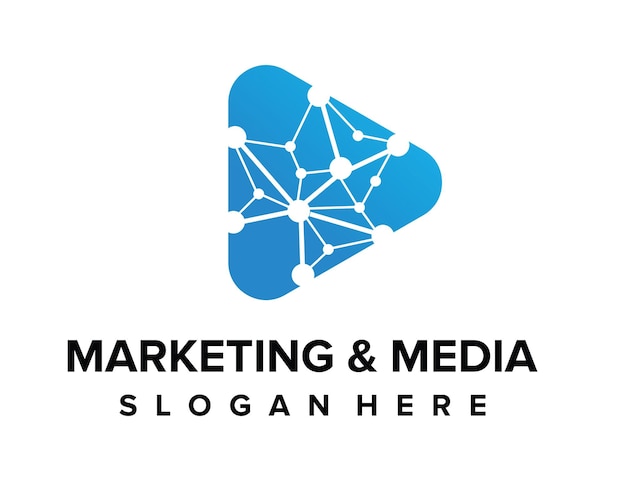 Sjabloon met logo voor marketingmediatechnologie