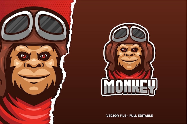 Sjabloon met logo voor monkey pilot e-sport