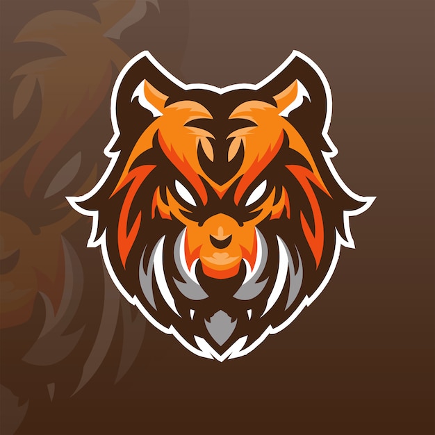 Vector sjabloon met logo voor tiger e-sports team