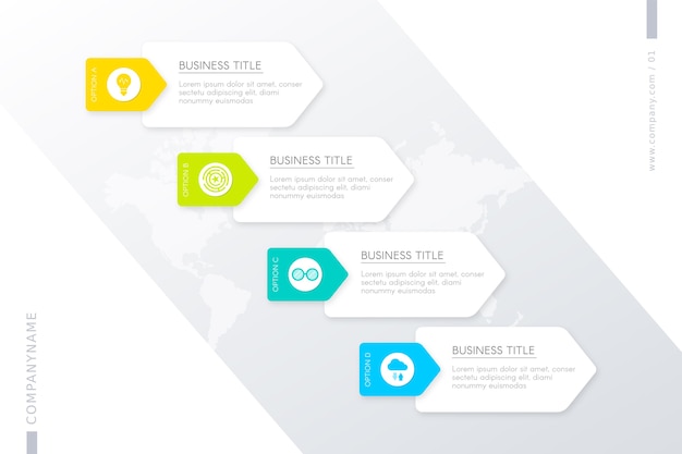 Sjabloon met stappen voor infographic