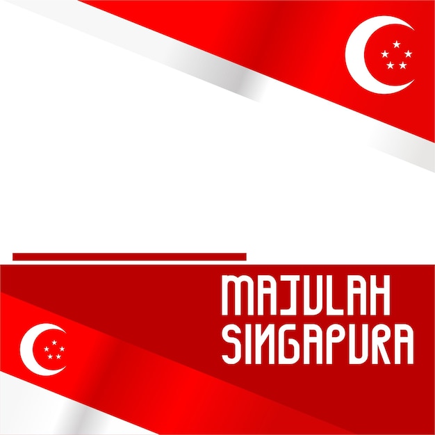 Sjabloon met vlag van Singapore om onafhankelijkheid te vieren