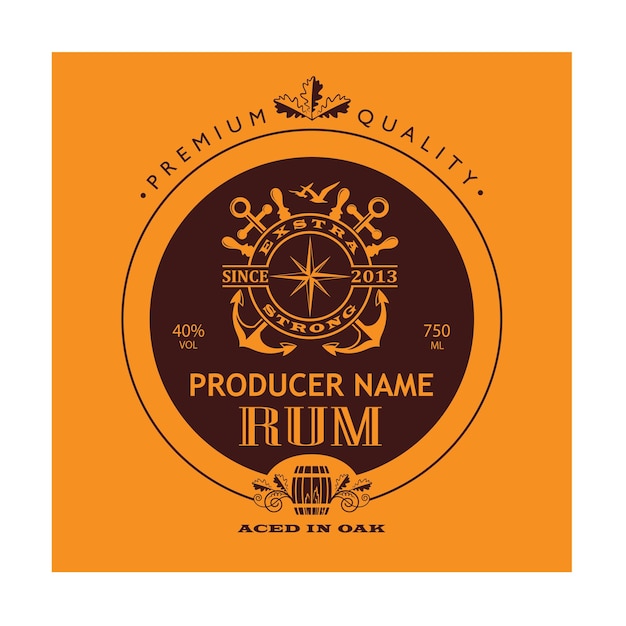 sjabloon rum label